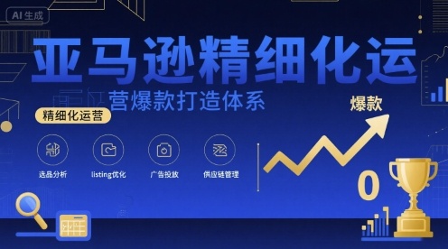 亚马逊精细化运营爆款打造体系，视频课+全套资料文档-网赚资源网
