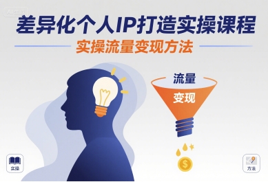 差异化个人IP打造实操课程，实操流量变现方法-网赚资源网
