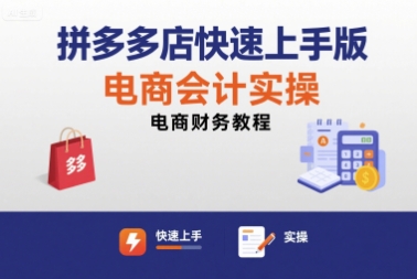 拼多多店快速上手版电商会计实操-电商财务教程-网赚资源网