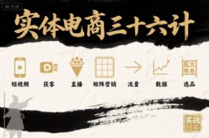 实体电商三十六计，短视频-获客-直播-矩阵营销-流量-数据-选品 - 网赚资源网-网赚资源网
