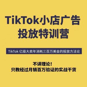 TikTok小店广告投放特训营，6天破局计划专治各种“投不动”，教你经过月销百万验证的实战干货 - 网赚资源网-网赚资源网