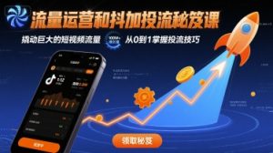 流量运营和抖加投流秘笈课，撬动巨大的短视频流量 - 网赚资源网-网赚资源网