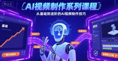 AI视频制作系列课程，从基础到进阶的AI视频制作技巧全涵盖-网赚资源网