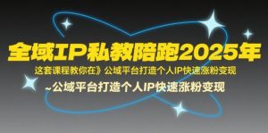 全域IP私教陪跑2025年,这套课程教你在公域平台打造个人IP快速涨粉变现-网赚资源网