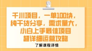 千川项目,一单1张,纯干货分享,需求量大,小白上手最佳项目,超详细运营攻略-网赚资源网