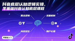 抖音底层认知逻辑实操，零基础抖音认知底层课程 - 网赚资源网-网赚资源网