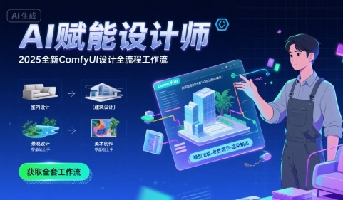 AI赋能设计师， 2025全新comfyui设计全流程工作流 ，室内-建筑-景观-美术，零基础直接上手-网赚资源网
