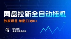 网盘拉新全自动挂G，独家技术，操作简单，自动完成拉新任务，单窗口3张【揭秘】-网赚资源网