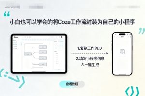 小白也可以学会的将coze工作流封装为自己的小程序-网赚资源网