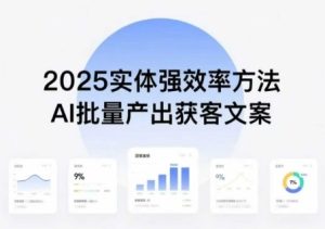实体强效率方法：AI批量产出获客文案，2025年普通人拥抱AI，实现实体创收 - 网赚资源网-网赚资源网