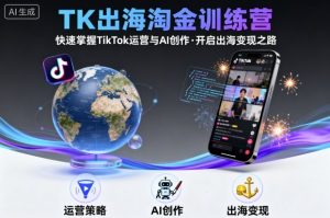 TK出海淘金训练营，助你快速掌握TikTok运营与AI创作，开启出海变现之路-网赚资源网