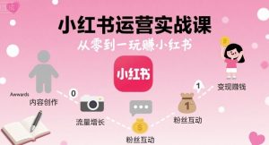小红书运营实战课,从零到一玩賺小红书 - 网赚资源网-网赚资源网