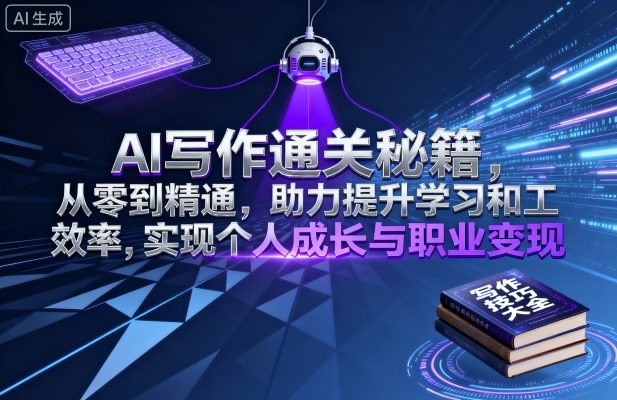 AI写作通关秘籍，从零到精通，助力提升学习和工作效率，实现个人成长与职业变现-网赚资源网