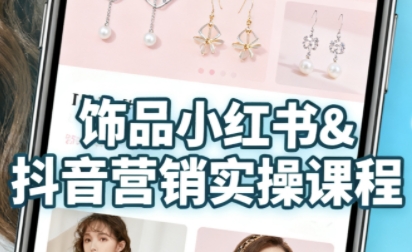 抖音+小红书饰品卖货：货源、开店、内容全教会，让新手快速掌握饰品线上营销全流程，轻松开启变现路-网赚资源网