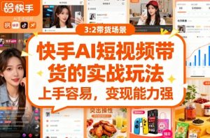 快手ai短视频带货的实战玩法，上手容易，变现能力强 - 网赚资源网-网赚资源网