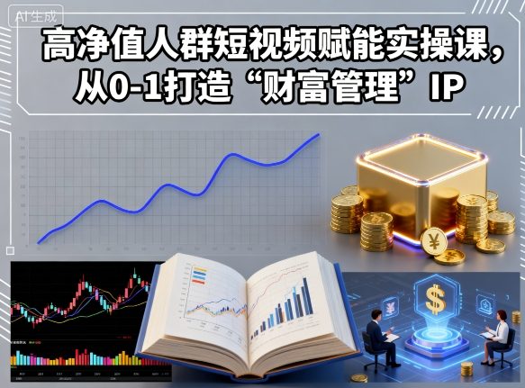 高净值人群短视频赋能实操课，从0-1打造“财富管理”IP-网赚资源网