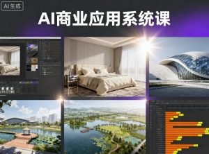 AI商业应用系统课，室内-软装-建筑-景观，智能设计+效果图+动画画实战 - 网赚资源网-网赚资源网