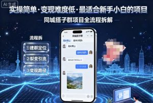 实操简单,变现难度低,最适合新手小白做的项目,每天轻松收入3张,同城搭子群项目全流程拆解-网赚资源网
