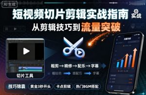短视频切片剪辑实战指南，从剪辑技巧到流量突破 - 网赚资源网-网赚资源网