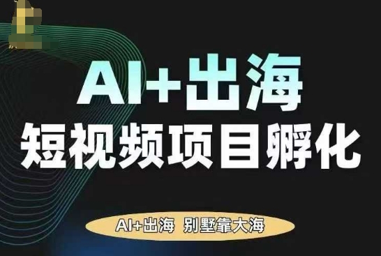 AI·TikTok AI+出海短视频项目孵化，陪你从0-1借助AI实现出海变现-网赚资源网