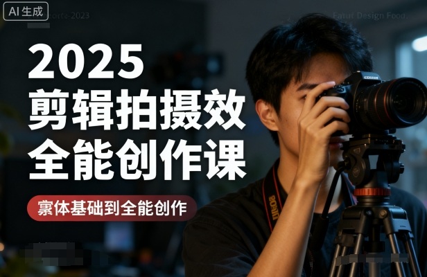2025剪辑拍摄特效全能创作课，零基础到全能创作 - 网赚资源网-网赚资源网