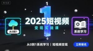 2025短视频变现实战课，从0到1系统学习短视频变现 - 网赚资源网-网赚资源网