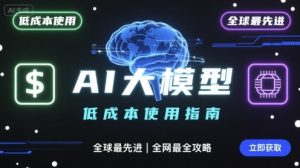 如何低成本使用全球最先进AI大模型,全网最全指南-网赚资源网