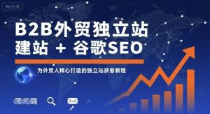 B2B外贸独立站建站+谷歌SEO，为外贸人精心打造的独立站获客教程 - 网赚资源网-网赚资源网