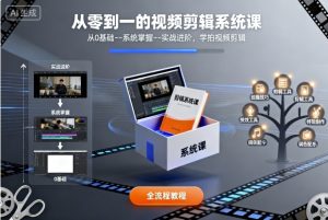 从零到一的视频剪辑系统课，从0基础–系统掌握–实战进阶，学拍视频剪辑 - 网赚资源网-网赚资源网