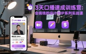 3天口播速成训练营，会搞钱的设计师IP系列实战课 - 网赚资源网-网赚资源网