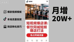 短视频爆店课，餐饮同城短视频爆店打法 - 网赚资源网-网赚资源网