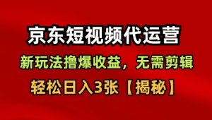 京东短视频带货，新玩法撸爆收益，无需剪辑，无需选品，轻松日入3张【揭秘】 - 网赚资源网-网赚资源网