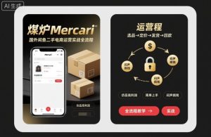 煤炉Mercari国外闲鱼二手电商运营实战全流程,仿品高利润,简单上手,闷声搞钱-网赚资源网