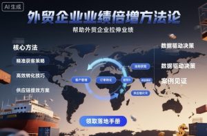 外贸企业业绩倍增方法论，帮助外贸企业拉伸业绩 - 网赚资源网-网赚资源网