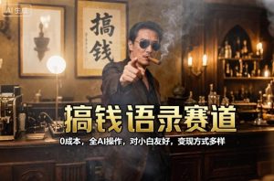 搞钱语录赛道，0成本，全AI操作，对小白友好，变现方式多样 - 网赚资源网-网赚资源网