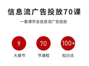 信息流广告投放实战70课，一套课学会信息流广告投放，迄今为止，最系统化教程 - 网赚资源网-网赚资源网