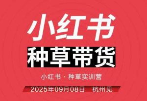 小红书种草带货实训营9月8日杭州线下课,全程录音+字幕,全网唯一小红书实战营-网赚资源网