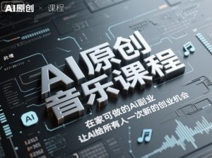 AI原创音乐课程,在家可做的Ai副业,让Ai给所有人一次新的创业机会 - 网赚资源网-网赚资源网