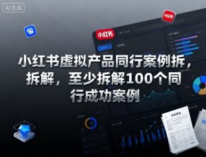 小红书虚拟产品同行案例拆解，至少拆解100个同行成功案例 - 网赚资源网-网赚资源网