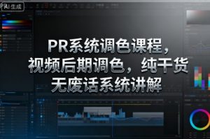 PR系统调色课程,视频后期调色,纯干货无废话系统讲解 - 网赚资源网-网赚资源网