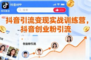抖音引流变现实战训练营,抖音创业粉引流 - 网赚资源网-网赚资源网