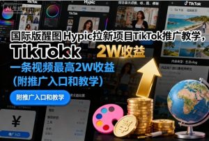 国际版醒图Hypic拉新项目TikTok推广教学，一条视频最高2W收益（附推广入口和教学） - 网赚资源网-网赚资源网