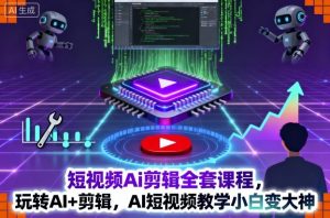 短视频Ai剪辑全套课程,玩转AI+剪辑,AI短视频教学小白变大神-网赚资源网