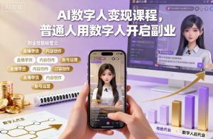 AI数字人变现课程,普通人用数字人开启副业-网赚资源网