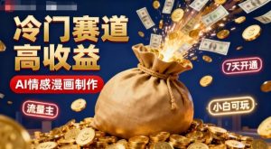 公众号冷门赛道,用AI做情感漫画,7天开通流量主,操作简单,小白可玩-网赚资源网