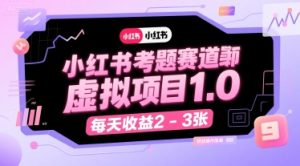 小红书考题赛道虚拟项目1.0,项目操作简单,每天收益2-3张-网赚资源网