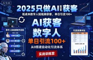 2025只做AI获客，AI超级获客实训营，低成本数字人短视频获客，单日引流100+ - 网赚资源网-网赚资源网