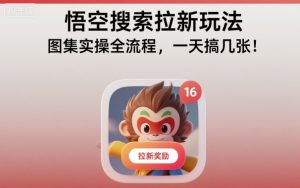 悟空搜索拉新玩法，图集实操全流程，一天搞几张-网赚资源网