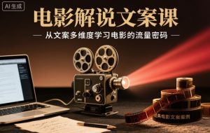 电影解说文案课，从文案多维度学习电影的流量密码-网赚资源网