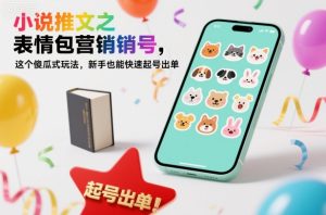 小说推文之表情包营销号，这个傻瓜式玩法，新手也能快速起号出单-网赚资源网